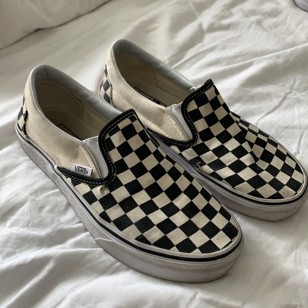 Checkered Slip On Vans